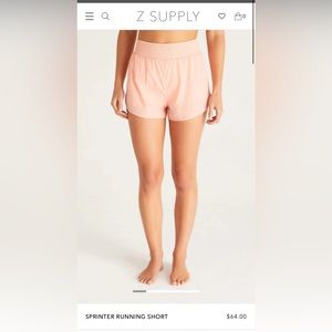 Z Supply Peach Sprinter Women's Running Shorts size Small Lined